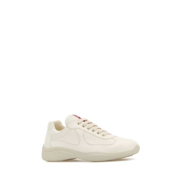 Prada Men Ivory Nappa Leather Sneakers - Picture 2 of 2